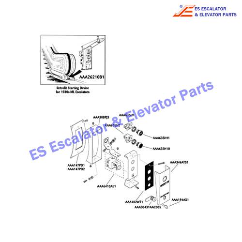 AAA147PD2 Keyswitches Faceplate,Mounting without Cutout,without 2 Holes. For covering location of old assembly. Use For OTIS