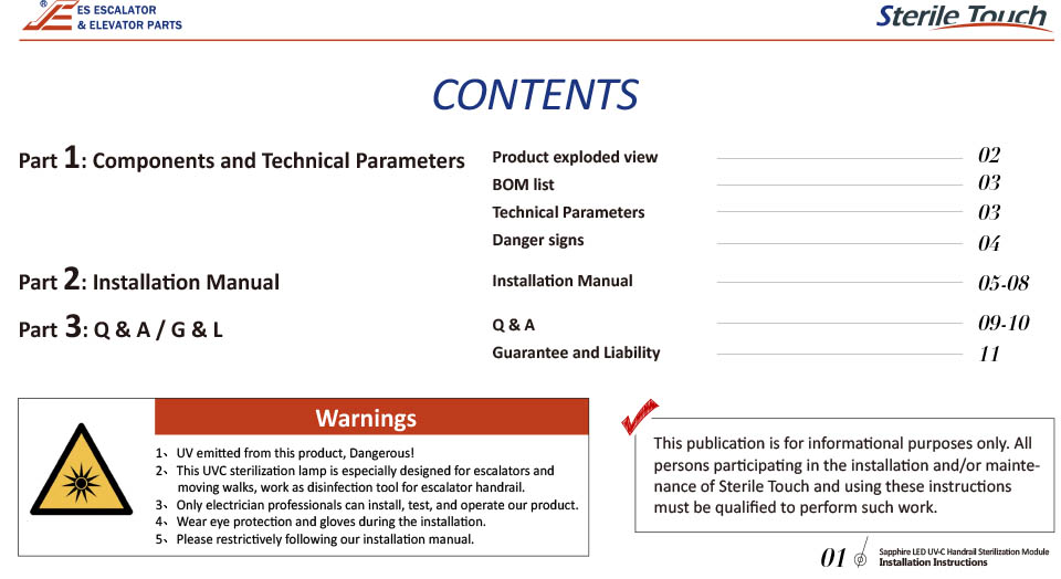 Sterile Touch- UVC Handrail Sterilization Installation Manual