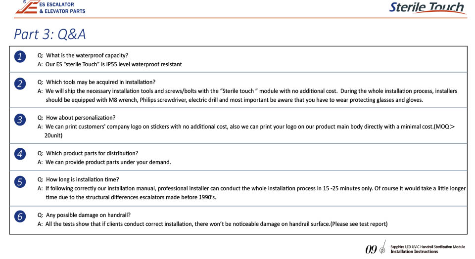 Sterile Touch- UVC Handrail Sterilization Installation Manual