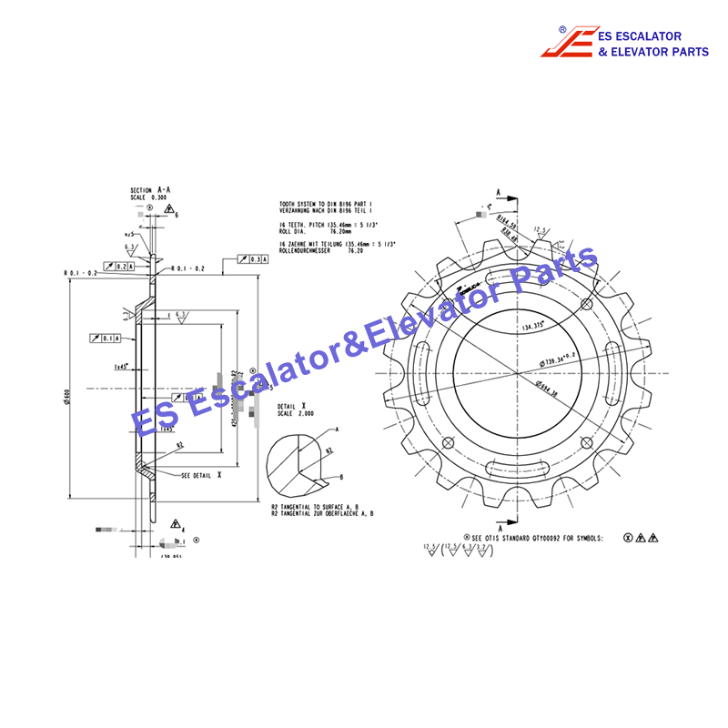 GO195JC4 Sprockets–Pulleys–Sheaves Use For OTIS