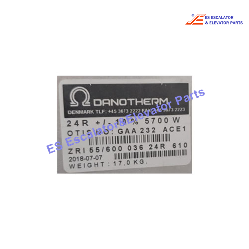 GAA232ACE1 Elevator Resistor Block 5.7KW DBR 5700W 24ohm - ZRI 55/600 24R Danotherm Use For Otis