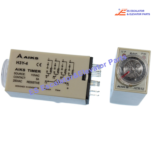 H3Y-4 Escalator Time Relay 24 VDC 220VAC 50/60HZ 3A 250VAC Resistive Use For Omron