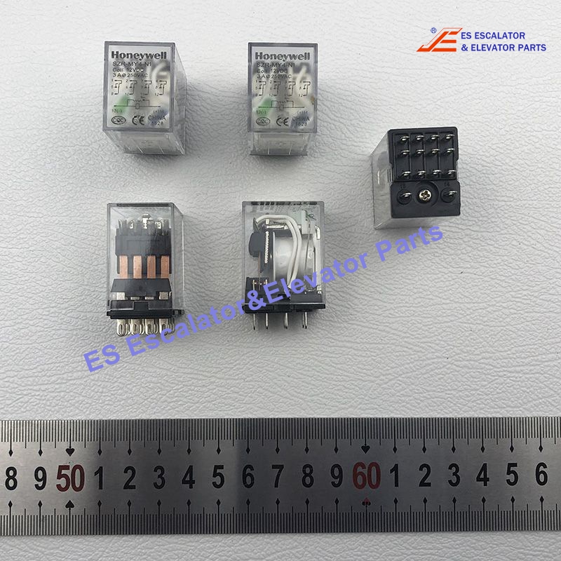 SZR-MY4-N1 Elevator Purpose Relay  Relay 3A 4 Contacts With LED  Honeywell SZR-MY4-N1 DC12V Use For Other
