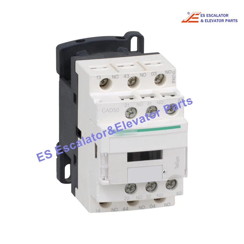 CAD50 Elevator Contactor Relay 10a 600vac Electric 5 pole,10 AMP relay with an AC rated coil (must specify voltage below) -- comes with 5 N.O. contacts Use For Schneider