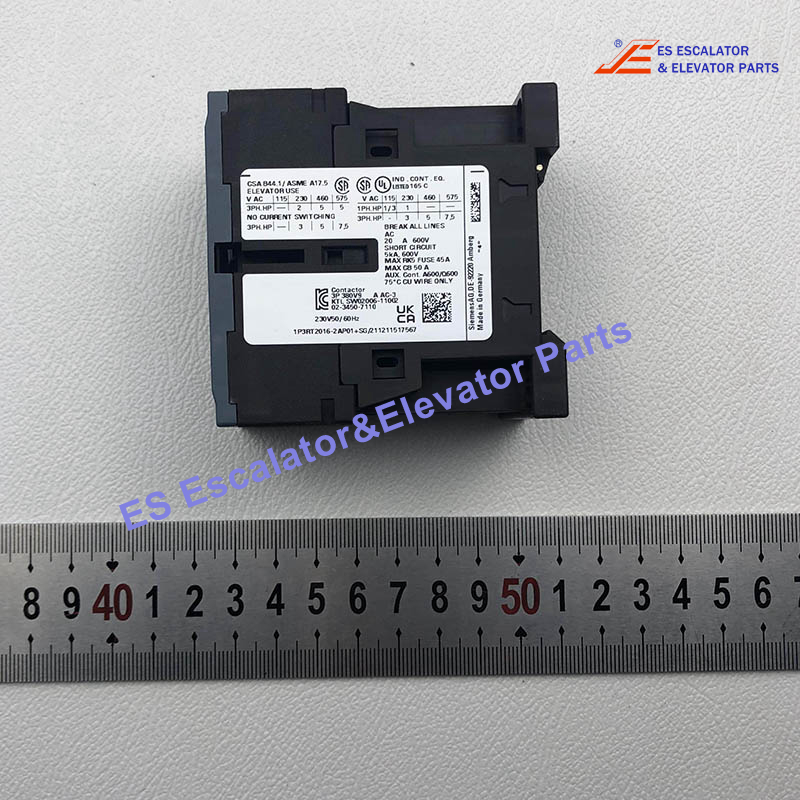 3RT2016-2AP01 Elevator SIEMENS Power contactor AC-3 9A 4KW 230 V AC 50/60 Hz Use For Otis