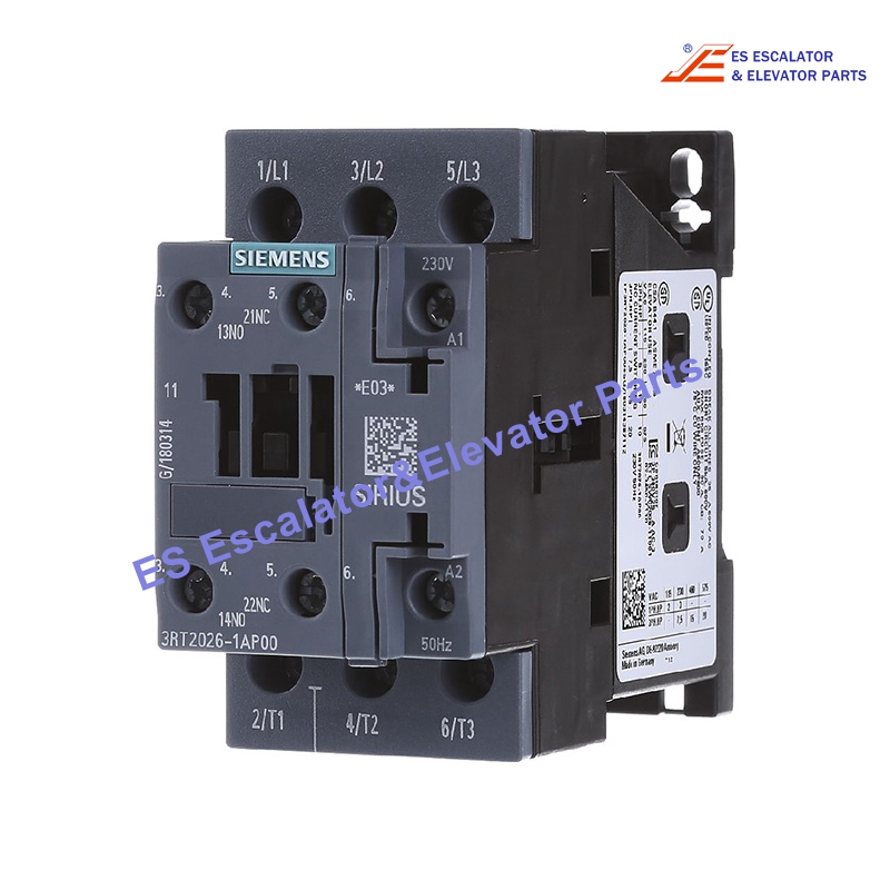 3RT2026-1AP00 Elevator Contactor 230AC 11KW 1NO+1NC 25A Use For Siemens
