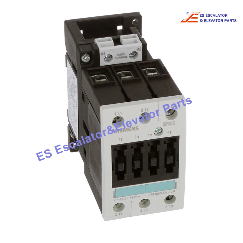 3RT1036-1AL20 Elevator Power Contactor AC-3 50A 22KW/400V 230VAC 50/60HZ 3-Pole Use For Siemens
