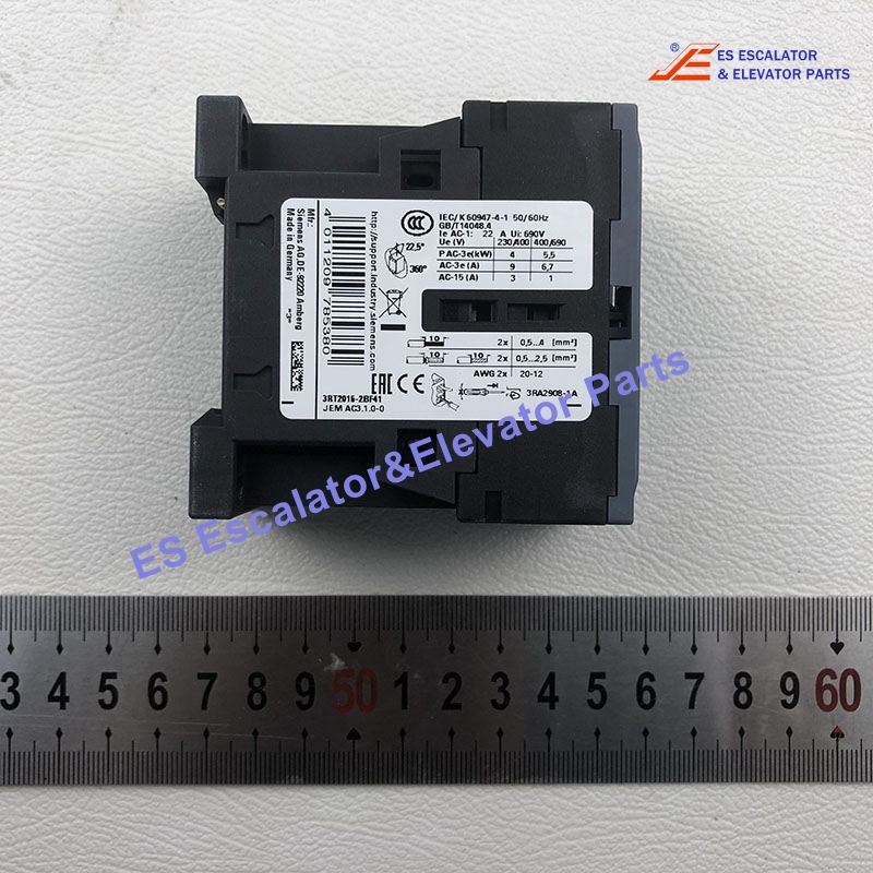 3RT2016-2BF41 Elevator Power Contactor AC-3 9 A,4 kW/400 V 1 NO,110 V DC 3-pole,Size S00 Spring-type terminal Use For Siemens